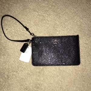 NWT COACH glitter wristlet!